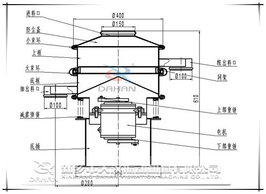 400型旋振篩結(jié)構(gòu)圖